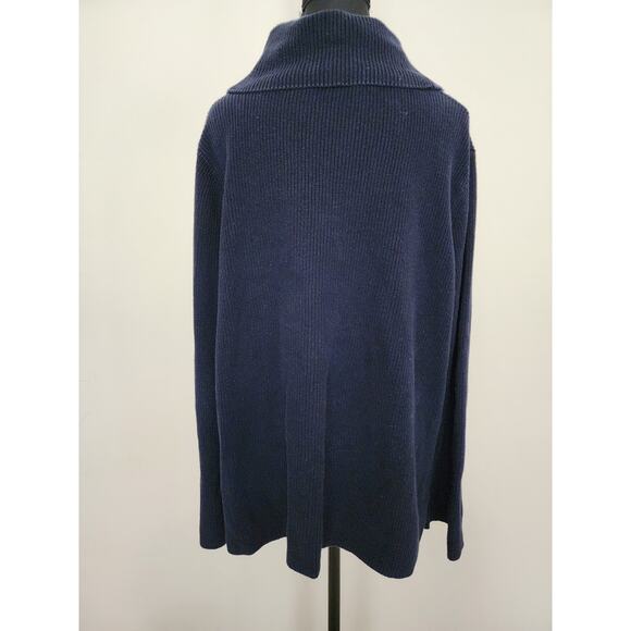 Talbots XL Petite Navy Cotton/Modial Bell Sleeve Sweater - Picture 2 of 6